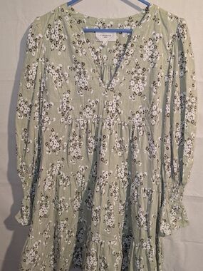 Pomander Place Green Floral Ditsy Kenzo Dress